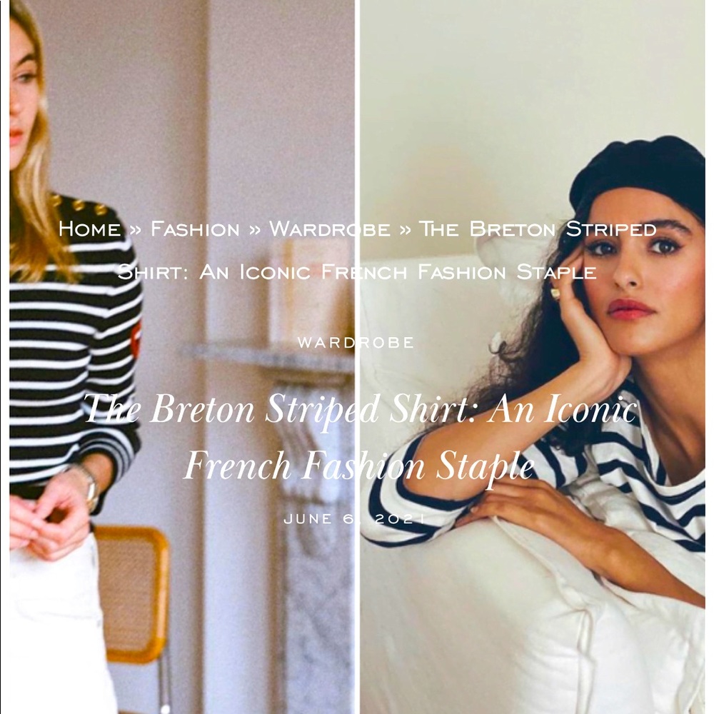 NWT Elizabeth And James Breton French stripe shirt